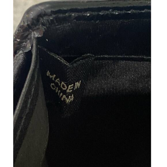 EUC Coach Monogram Canvas Patent Leather Black and Gold Bifold Unisex Wallet - Picture 15 of 16